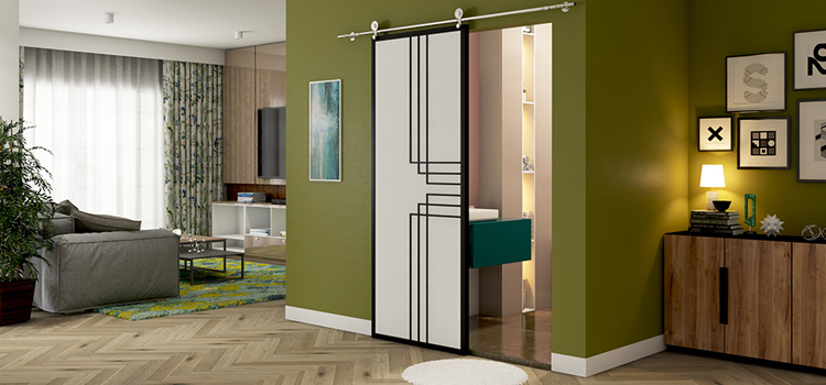 sliding bathroom door installation in Arcadia